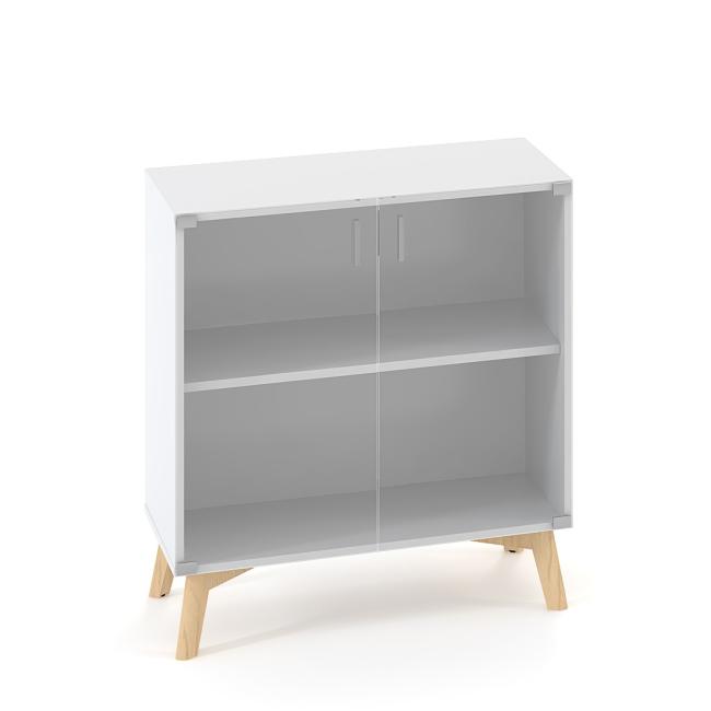 ALFA ROOT Regalschrank, Glas, 1 Ablage, 80 x 45,8 x 88,7 cm, weiß