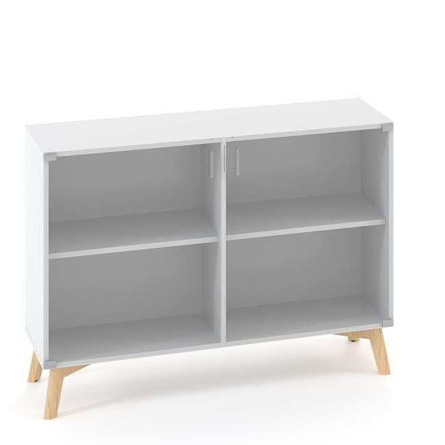 ALFA ROOT Regal mit Trennwand, Glas, 1 Ablage, 120 x 45,8 x 88,7 cm, weiß