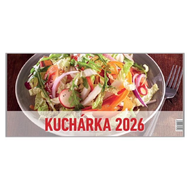 Linierter Tischkalender, Kochbuch, 29,7 × 14,0 cm, 2026