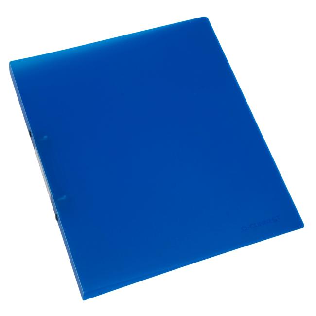 2-Ring-Ordner Q-CONNECT, komplett aus Kunststoff, 1,6 cm, transparent blau
