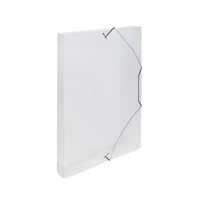 [KP251000] Kunststoffbox mit Gummiband, Karton PP, transparent