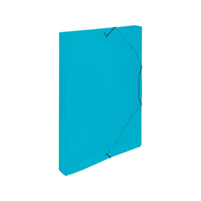 Kunststoffbox mit Gummiband, Karton PP, transparent blau