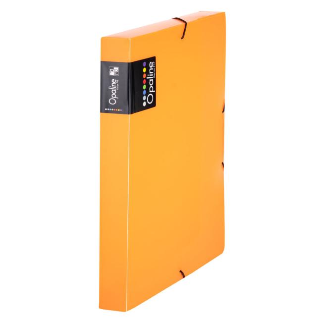 [KP255600] Kunststoffbox mit Gummiband, Karton PP Opalin, orange