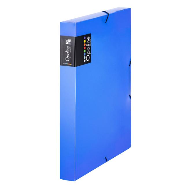Kunststoffbox mit Gummiband, Karton PP Opalin, blau