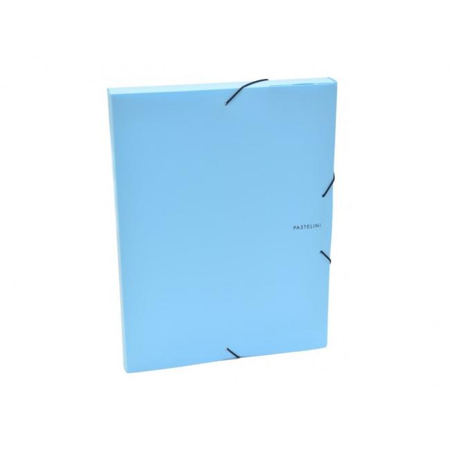 [KP257500] Kunststoffbox mit Gummiband, Karton PP, Pastelini blau