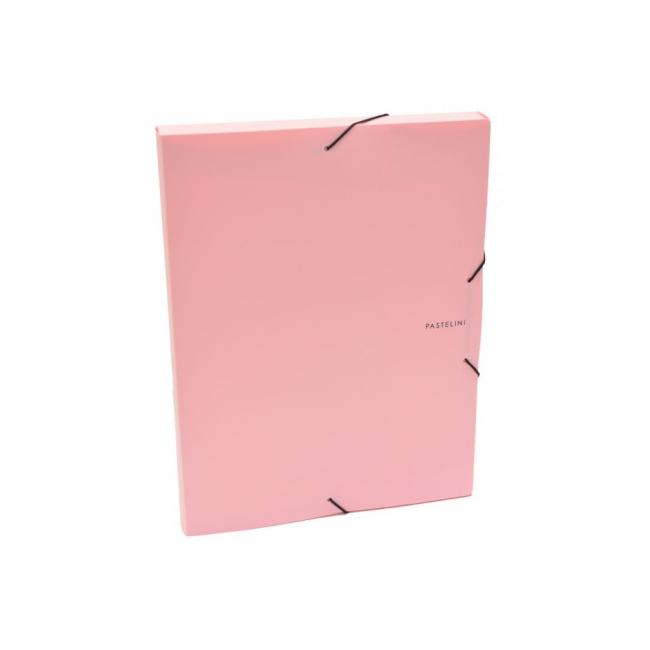 Kunststoffbox mit Gummiband, Karton PP, Pastelini-Rosa