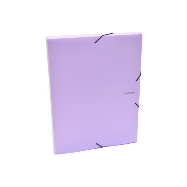 [KP257900] Kunststoffbox mit Gummiband, Karton PP, Pastelini-Lila
