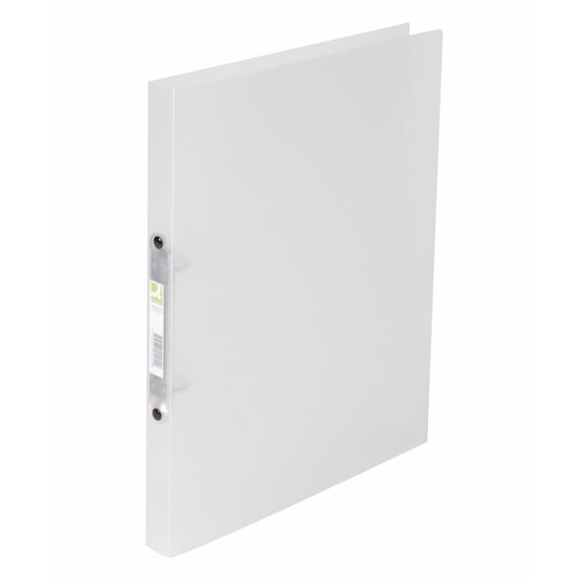2-Ring-Ordner Q-CONNECT, komplett aus Kunststoff, 1,6 cm, transparent, milchig