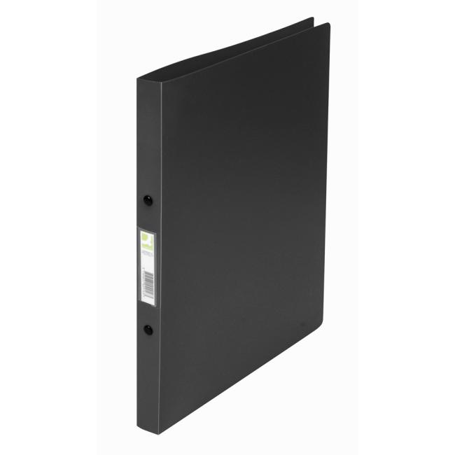 2-Ring-Ordner Q-CONNECT, komplett aus Kunststoff, 1,6 cm, schwarz