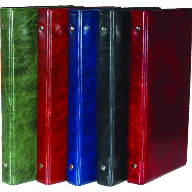 [KP632400] Tragbarer Visitenkartenhalter mit 4 Ringen für 80 Visitenkarten mit Register, aus rotem PP-Karton