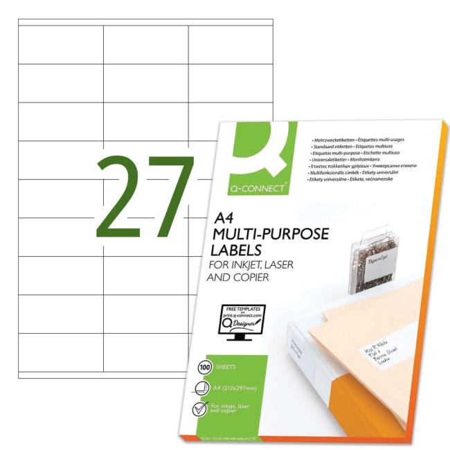 Universal-Etiketten 70x30mm Q-CONNECT A4 100 Blatt