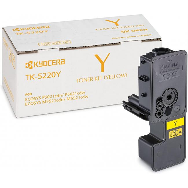 Toner Kyocera TK-5220Y gelb (1.200 Seiten) für Ecosys P5021cdn/P5021cdw/M5521cdn/M5521cdw