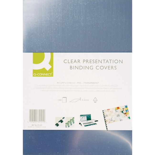 Kunststoffhüllen für Ringordner Q-Connect A4 PVC 200 µm transparent