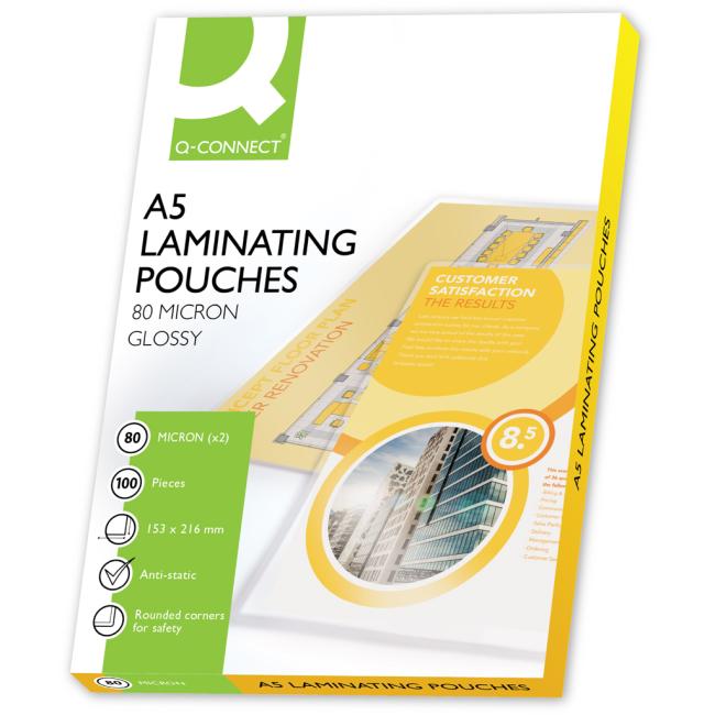 Laminierfolien Q-Connect 154x216 /A5/ 80mic.