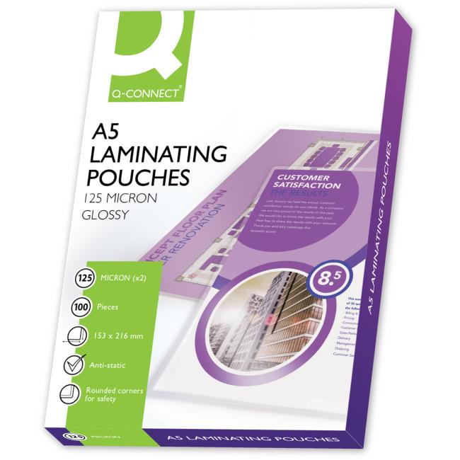 [LF154212] Laminierfolien Q-Connect 154x216 /A5/125mic.
