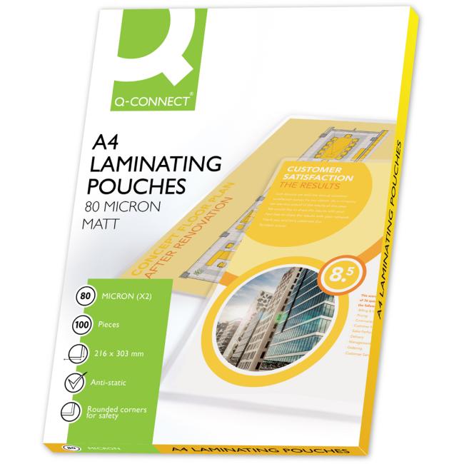 Laminierfolien Q-Connect 216x303 A4 80 µm matt