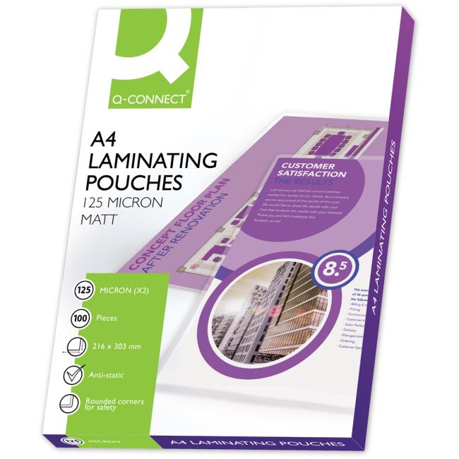 [LF216332] Laminierfolien Q-Connect 216x303 A4 125 µm matt