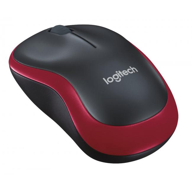Logitech M185 Maus rot, kabellos, optisch