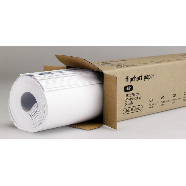 Flipchart-Papierblock, sauber, 20 Blatt, 5 Stück.