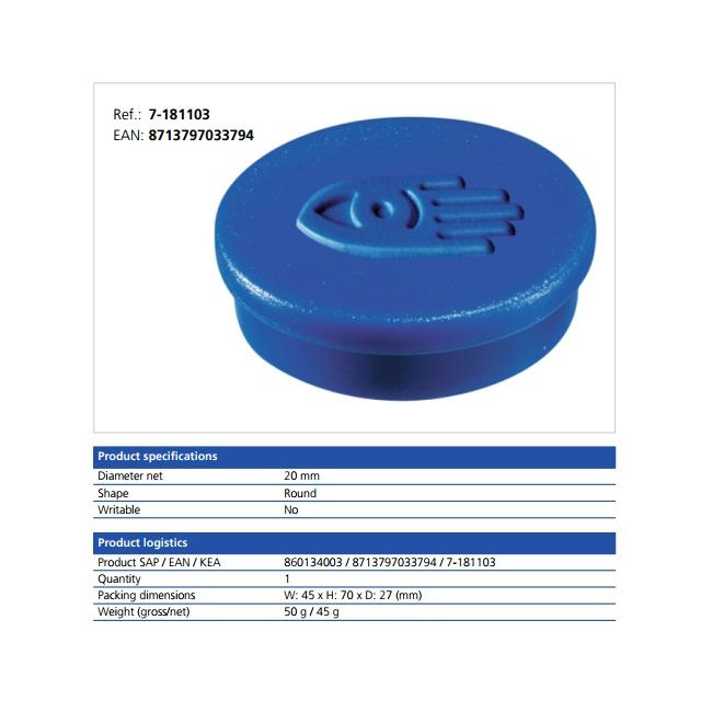 [LM181103] Magnet 20 mm blau 10 Stück