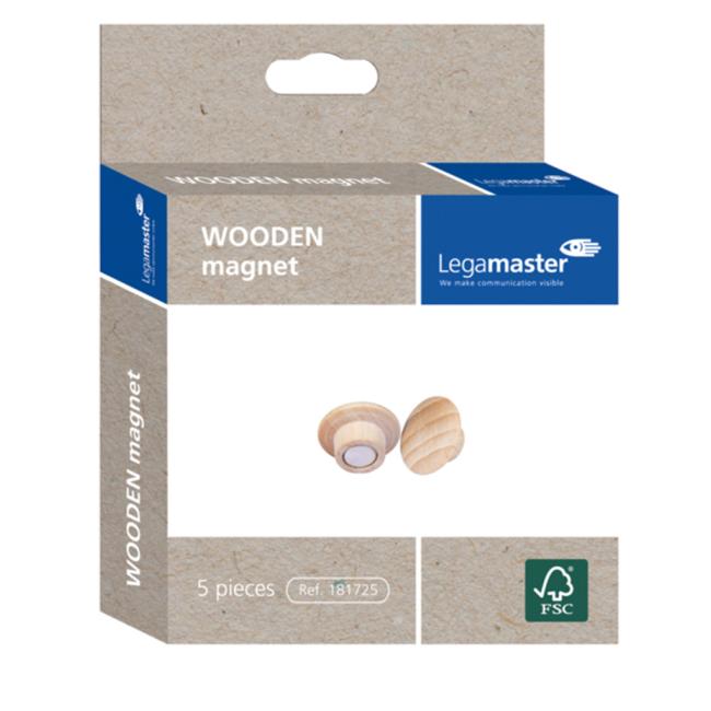 [LM181725] 5 Stück Holzmagnete für Whiteboards