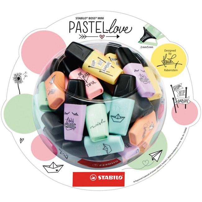 [ST075007] STABILO Boss Mini-Textmarker-Display in Pastellfarben, 50 Stück