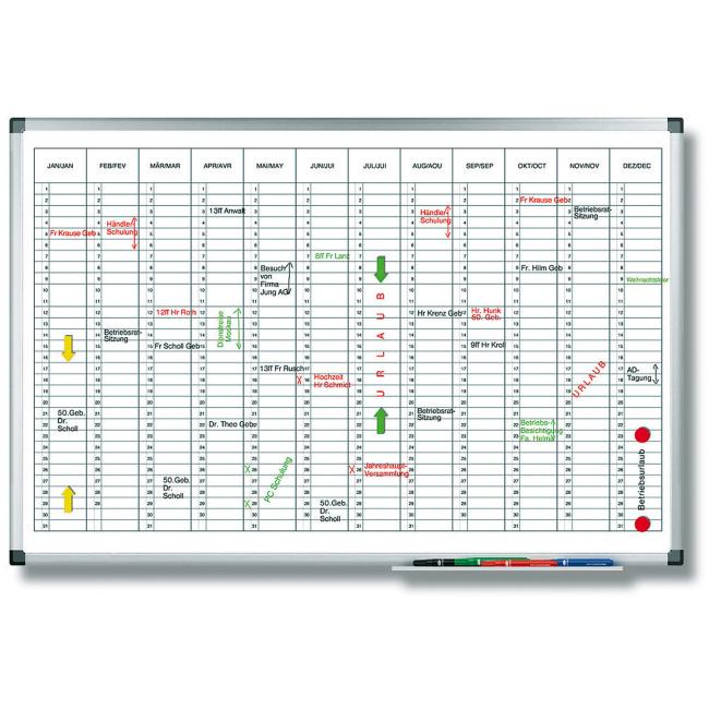 Jahresplanungstafel PREMIUM vertikal 60x90 cm