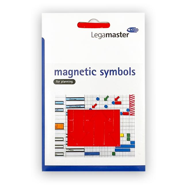 Magnetischer Pfeil als Symbol, rot, 20x35 mm, Packung mit 12 Stück.