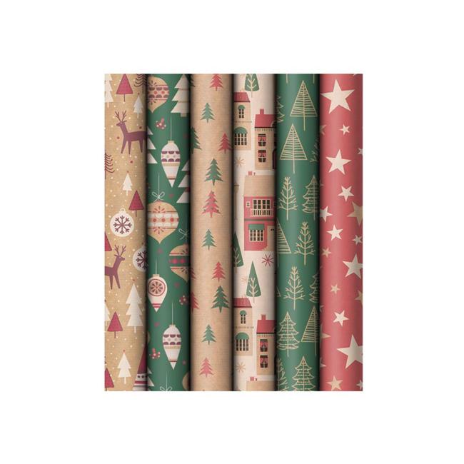 Weihnachtspapier, verschiedene Motive, 70 cm x 2 m