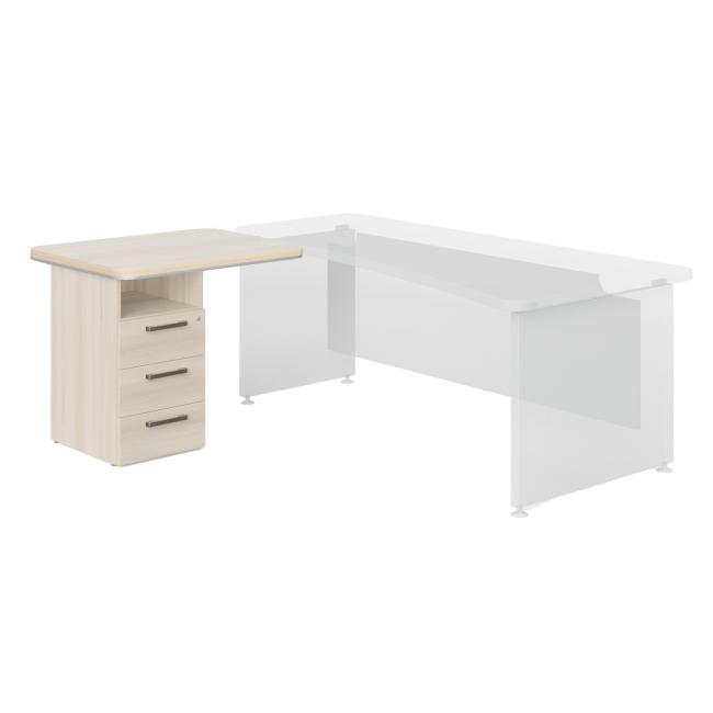 [LZ000710] Lenza Wels L-förmiger Dockcontainer, 90x76,2x55cm, helle Akazie