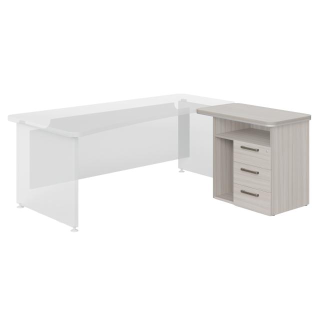 [LZ000721] Portcontainer P 3 Schubladen Lenza Wels, Nische für PC, 90x76,2x55cm, Treibholz