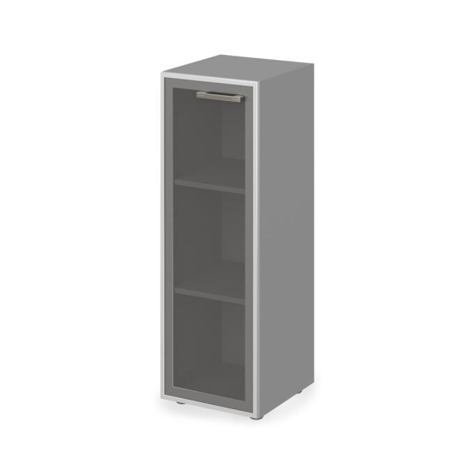 [LZ001120] Lenza Wels Regalschrank, verglast, Scharniere links, 39,9 x 119,5 x 42,5 cm, 2 Regalböden, helles Akazienholz