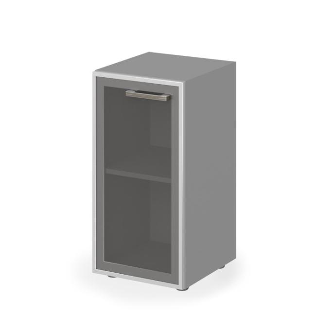 [LZ001200] Lenza Wels Glasregalschrank, Scharniere links, 39,9 x 80,0 x 42,5 cm, helles Akazienholz