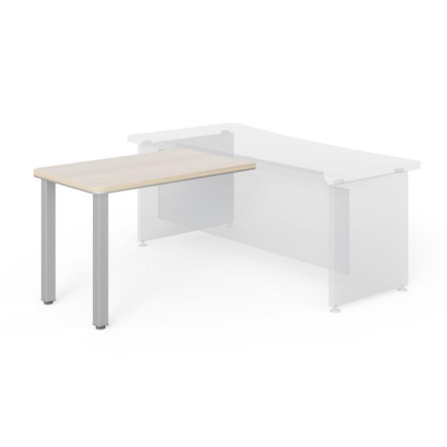 Beistelltisch Lenza Wels, 110 x 76,2 x 70 cm, Metallbeine – helles Akazienholz
