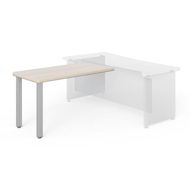 Beistelltisch Lenza Wels, 130 x 76,2 x 70 cm, Metallbeine – helles Akazienholz