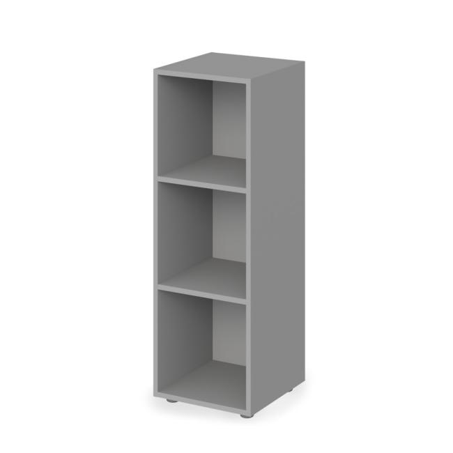 [LZ001602] Offener Schrank, mittelgroß, 2 Einlegeböden, Lenza Wels, 39,9 x 119,5 x 40,4 cm, grau
