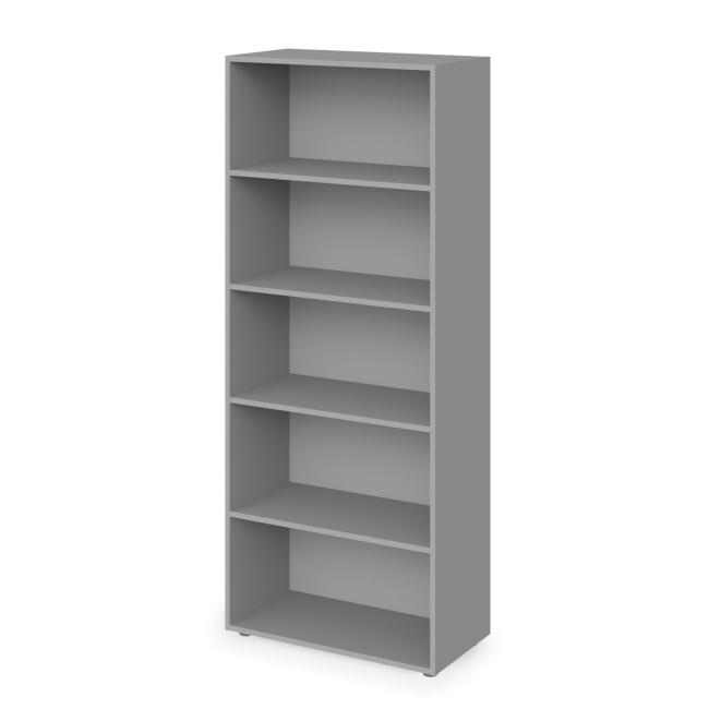 [LZ001605] Offener Kleiderschrank, hoch, 4 Einlegeböden, Lenza Wels, 79,8 x 196,5 x 40,4 cm, grau