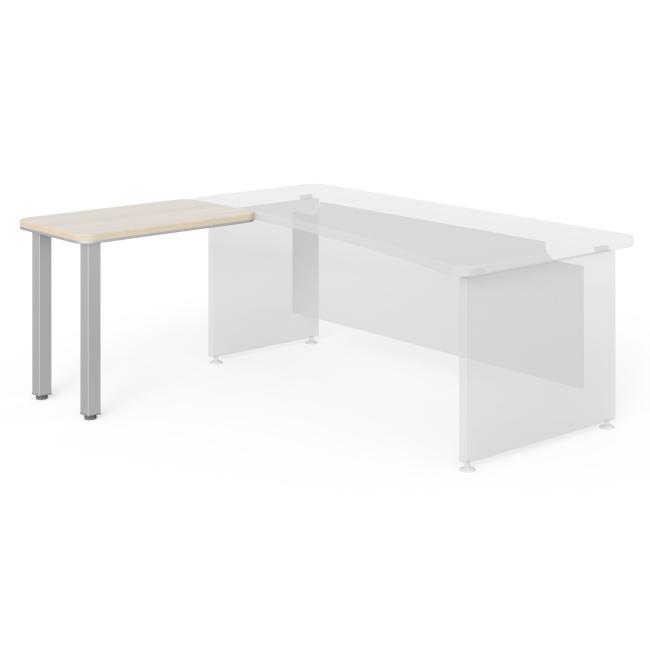 [LZ001700] Beistelltisch von Lenza Wels, links schmaler werdend, 55 x 76,2 x 90 cm, helles Akazienholz