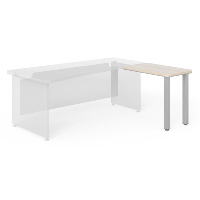 [LZ001710] Beistelltisch von Lenza Wels, nach rechts schmaler werdend, 55 x 76,2 x 90 cm, helles Akazienholz