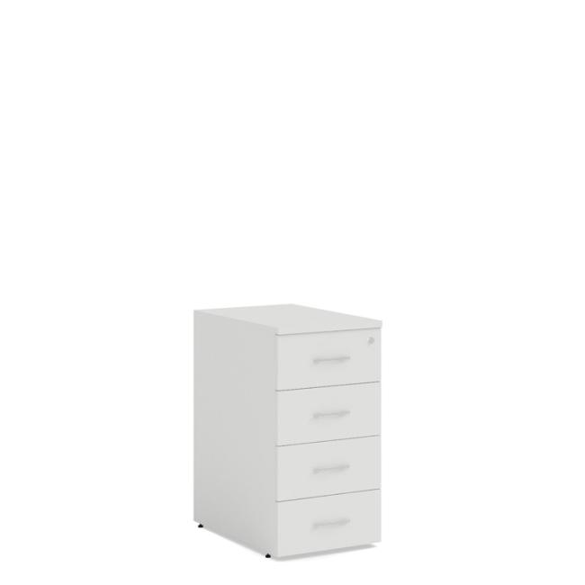 [LZ002363] Dockingcontainer BASIC, 4 Schubladen mit Schloss, 41 x 76 x 60 cm, weiß