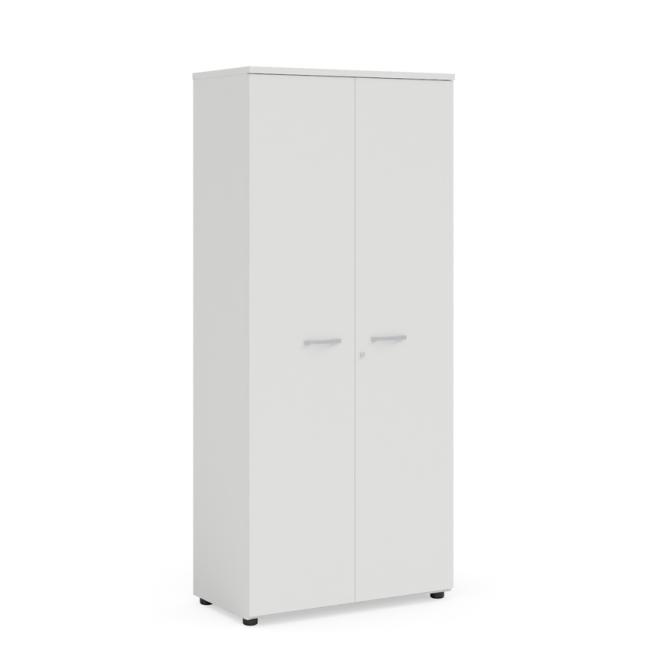[LZ002803] Kleiderschrank BASIC mit ausziehbarem Kleiderbügel, abschließbar, 80 x 40 x 182,1 cm, weiß