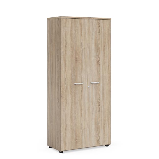 [LZ002804] Kleiderschrank BASIC mit ausziehbarer Kleiderstange, abschließbar, 80 x 40 x 182,1 cm, Sonoma-Eiche