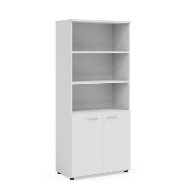 [LZ002883] BASIC Regalsystem, kombiniert, mit Schloss, 80 x 40 x 182,1 cm, weiß