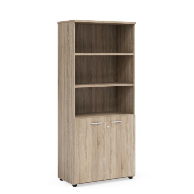 [LZ002884] BASIC Regalsystem, kombiniert, mit Schloss, 80 x 40 x 182,1 cm, Sonoma-Eiche