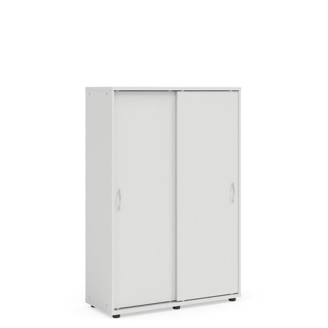 [LZ002893] Einfaches Regalsystem, Schiebetüren ohne Schloss, 100 x 40 x 147,9 cm, weiß