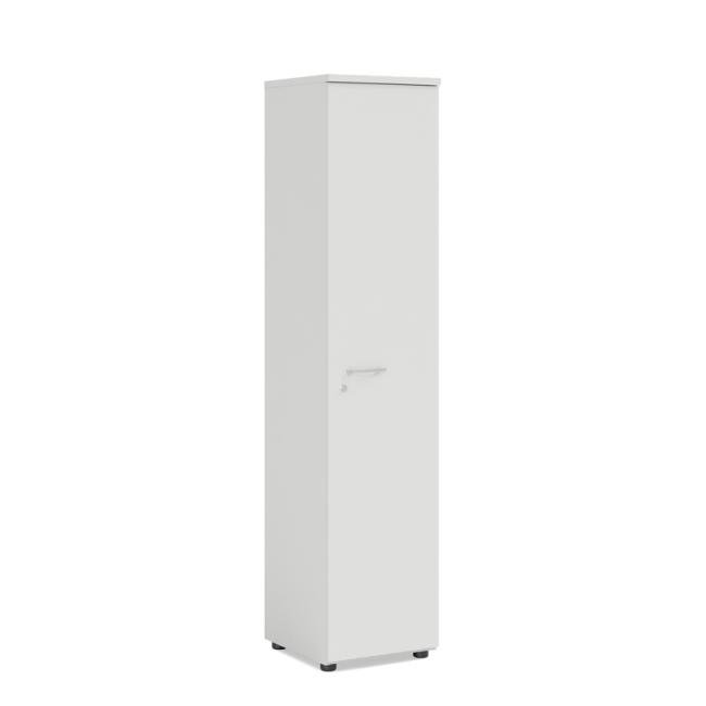[LZ002983] BASIC Regalsystem, Tür rechts mit Schloss, 40 x 40 x 182,1 cm, weiß