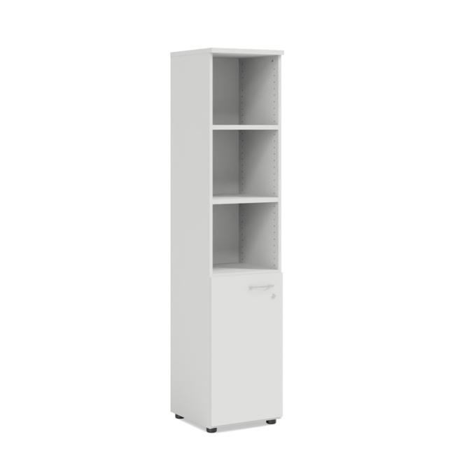 [LZ003033] BASIC Regalsystem, kombiniert, linke Tür mit Schloss, 40 x 40 x 182,1 cm, weiß