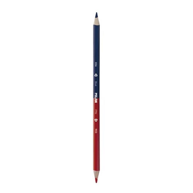 [XX702312] MILAN Dreiecksstift, doppelseitig, rot-blau, 12 Stück