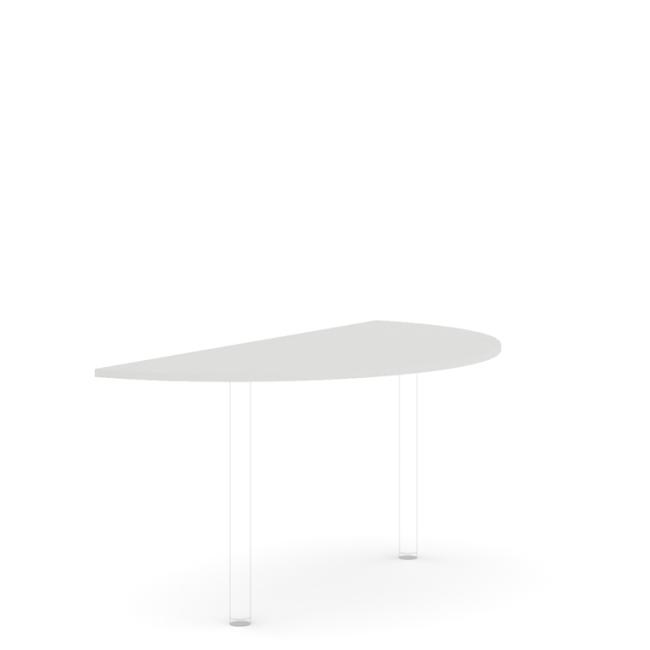 Beistelltisch ohne Beine, BASIC, 160 x 2,2 x 80 cm, weiß