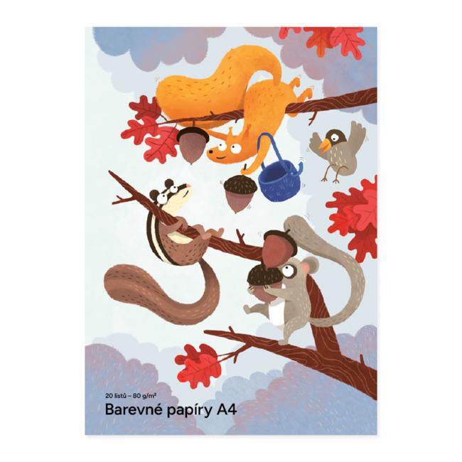 Farbiges Papier A4, 20 Blatt